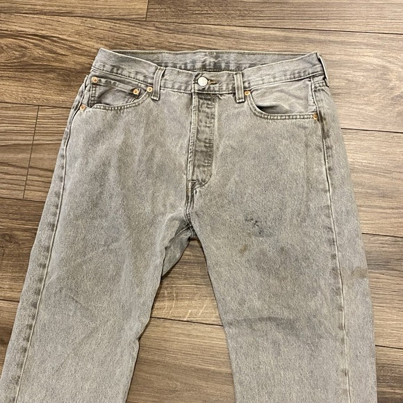 Levi's Other - Levi 501 Original Fit Gray Wash Men's 32 Straight Leg Denim Button Fly Distress*